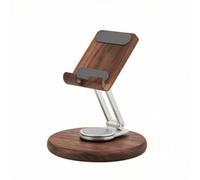 BWOFJGWH Support Tablette Réglable Support Téléphone Support Bureau Support Pliable avec Base Ronde en Bois Charnière Orientable Hauteur Réglable Pads de, Style to 1