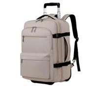 BWOFJGWH Trolley Carry Case Sac à Dos à Roulettes Valise Cabine Bagage à Main Cartable Trolley Conception Imperméable et Coutures Renforcées Poignée Extensible, Beige