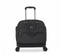BWOFJGWH Valise Cabine Trolley de roulettes Silencieuses Tissu Oxford Léger Adaptée aux Déplacements Hommes Femmes Loisirs Rendez-Vous Professionnels, Noir, Noir Obsidienne, 18 Pouces