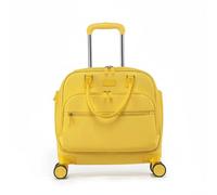 BWOFJGWH Valise Cabine Trolley de roulettes Silencieuses Tissu Oxford Léger Adaptée aux Déplacements Hommes Femmes Loisirs Rendez-Vous Professionnels, Jaune, Jaune, 18 Pouces