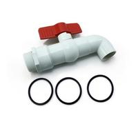 BWOFJGWH Vanne de Débit Industrielle Robinet Soupape Raccord Évacuation en PVC Blanc Gris pour Durabilité Levier de Commande pour Débit Maîtrisé Sortie Coudée, 90 Degrés, Diamètre Intérieur 50mm