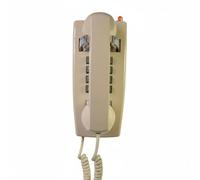 BWOFJGWH Vintage Wall Telephone Téléphone Mural Rétro Combiné Décoratif Cadran d'Inspiration Rotatif Carillon Métallique Finition Classique Nostalgique Adapté, Beige