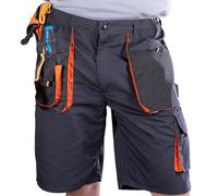 BWOLF Atlas - Short de Travail Homme Robuste avec Poches Multiples | Tissu Renforcé 600D | Gris/Orange