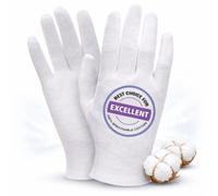 BWOLF Gants Blancs en Coton - Taille Unique et Réutilisable pour l'Inspection, Argent, Bijoux, Cosmétiques - 12/60 Paires