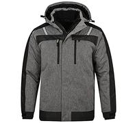 BWOLF OLYMPIA Veste d'extérieur pour homme Veste de travail pour homme hiver et imperméable coupe-vent Veste de travail chaude avec capuche, gris, XL