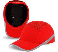 BWOLF TRIVOR Casquette de Sécurité Homme avec Coque de Sécurité et Bandes Réfléchissantes, Rafraîchissante ABS en 812, Rouge, Taille Unique