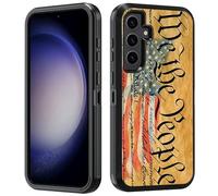 BWOOLL Coque pour Samsung Galaxy S25 FE - Hybride 3 en 1 robuste - Qualité militaire - Résistante aux chocs et aux chutes - Pour Samsung Galaxy S25 FE 5G 6,7", Constitution du drapeau américain We The