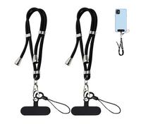 BWOOOWE 2 Pièces Cordon Téléphone Portable Tour de Cou Dragonne Portable Attache Téléphone Détachable Porte Multifonctionnel Accessoire Smartphone Universel