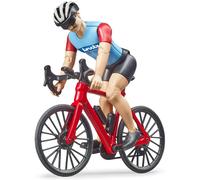bruder 63110 - bworld Vélo de course avec cycliste et casque, figurine jouet, vélo