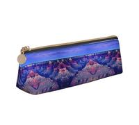 BWPDPXFJ Beauty Grand Canyon - Trousse à crayons triangulaire en cuir imprimé - Organiseur écologique avec fermeture éclair de qualité supérieure pour l'école, le bureau et les voyages, blanc, Taille