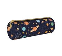 BWPDPXFJ Constellation Star Clusters - Trousse à crayons en cuir écologique avec fermeture éclair - Organiseur cylindrique compact pour l'école, le bureau et les voyages, blanc, Taille unique
