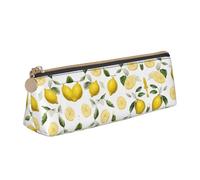 BWPDPXFJ Fresh Tropical Lemons - Trousse triangulaire en cuir imprimé - Organiseur écologique avec fermeture éclair de qualité supérieure pour l'école, le bureau et les voyages, blanc, Taille unique