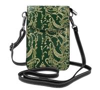 BWPDPXFJ Hunter - Petit sac à bandoulière vert avec imprimé pétales floraux pour femme, sac à main bloquant pour téléphone, sangle réglable, avec emplacements pour cartes, sac de voyage pour téléphone