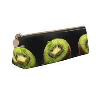 BWPDPXFJ Kiwi Slice - Trousse à crayons triangulaire en cuir - Organiseur écologique avec fermeture éclair de qualité supérieure pour l'école, le bureau et les voyages, blanc, Taille unique