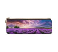 BWPDPXFJ Lavender Fields - Trousse triangulaire en cuir imprimé - Organiseur écologique avec fermeture éclair de qualité supérieure pour l'école, le bureau et les voyages, blanc, Taille unique