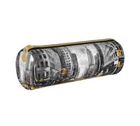 BWPDPXFJ Love from New York - Trousse à crayons en cuir écologique avec fermeture éclair - Organiseur cylindrique compact pour l'école, le bureau et les voyages, blanc, Taille unique, Organiseur de