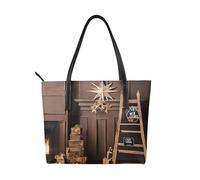 BWPDPXFJ Merry Christmas and Happy New Year - Sac de travail imperméable pour femme en cuir synthétique léger avec compartiments pour voyage au bureau., Noir , Taille unique