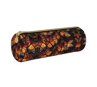 BWPDPXFJ Monarch Butterflies Trousse à crayons en cuir écologique avec fermeture éclair pour l'école, le bureau et les voyages, blanc, Taille unique, Organiseur de sac