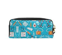 BWPDPXFJ Motif de médecine de dessin animé - Trousse de maquillage en cuir imprimé pour organisateur de voyage, trousse de maquillage imperméable avec compartiments, trousse à crayons personnalisée