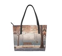 BWPDPXFJ Now Falling in The Park - Sac de travail imperméable pour femme en cuir synthétique léger avec compartiments pour voyage au bureau., Noir , Taille unique