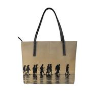 BWPDPXFJ Sac de travail imperméable pour femme en cuir synthétique léger avec compartiments Motif zombie, Noir , Taille unique