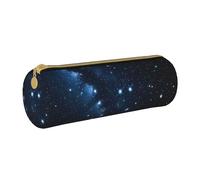 BWPDPXFJ Starry Night Deep Outer Space - Trousse à crayons en cuir écologique avec fermeture éclair - Organiseur cylindrique compact pour l'école, le bureau et les voyages, blanc, Taille unique
