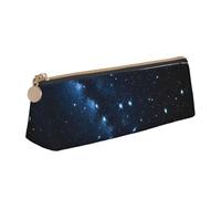 BWPDPXFJ Starry Night Deep Outer Space - Trousse à crayons triangulaire en cuir imprimé - Organiseur écologique avec fermeture éclair de qualité supérieure pour l'école, le bureau et les voyages