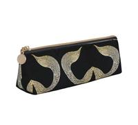 BWPDPXFJ Trousse à crayons triangulaire en cuir imprimé sirène noire - Organiseur écologique avec fermeture éclair de qualité supérieure pour l'école, le bureau et les voyages, blanc, Taille unique