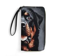 BWQMNT Portefeuille en cuir durable et portable avec imprimé chien Rottweiler : parfait pour ranger des cartes, de l'argent liquide et un style de vie en déplacement, c'est un cadeau de vacances idéal