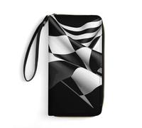 BWQMNT Portefeuille en cuir durable et portable imprimé drapeaux à carreaux : parfait pour ranger des cartes, de l'argent liquide et un style de vie en déplacement, c'est un cadeau de vacances idéal