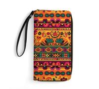 BWQMNT Portefeuille en cuir imprimé bohème durable et portable : parfait pour ranger des cartes, de l'argent liquide et un style de vie en déplacement, c'est un cadeau de vacances idéal pour organiser