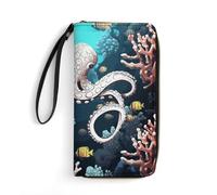 BWQMNT Portefeuille en cuir imprimé océan au crépuscule chaud : parfait pour ranger des cartes, de l'argent liquide et un style de vie en déplacement, c'est un cadeau de vacances idéal pour organiser