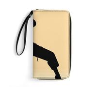 BWQMNT Portefeuille en cuir imprimé silhouette de karaté durable et portable : parfait pour ranger des cartes, de l'argent liquide et un style de vie en déplacement, c'est un cadeau de vacances idéal