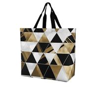 BWQMNT Sacs d'épicerie réutilisables, sacs fourre-tout tendance et modernes, sacs de courses robustes et lavables, Triangles modernes et tendance, 40x40x16cm