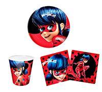 BWR Ultimate Miraculous Party Pack comprenant 10 grandes assiettes, 10 gobelets en carton et 20 serviettes