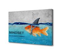 BWSPACE Mindset is Everything - Poster mural en forme de poisson - Décoration murale inspirante pour bureau - Citations de motivation - Impressions sur toile - Décoration murale inspirante pour la