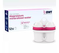 Cartouches d'eau minéralisée BWT MAGNESIUM - 12 pièces | Compatible avec les filtre a eau de table | Réduit le chlore, le calcaire, le plomb, le cuivre | Pour une dureté de l'eau jusqu'à 26,5 °f