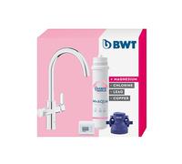 BWT AQA drink Pure 2.0 Mineralizer | Robinet de cuisine chromé avec bec C extractible, douchette d'évier pivotante | Eau potable parfaitement filtrée | Magnésium