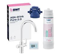 BWT AQA drink Pure 2.0 ZINC + MP200 | Robinet de cuisine chromé avec bec C extractible, douchette d'évier pivotante | Eau potable parfaitement filtrée | ZINC+Magnésium