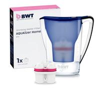 BWT AQUAlizer Home Bleu | Filtre à eau avec 1 cartouche au magnésium | eau potable, pour aliments et boissons | Réduction du calcaire, chlore, plomb et cuivre | carafe filtrante pratique