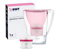 BWT AQUAlizer Home Rose | Filtre à eau avec 1 cartouche au magnésium | eau potable, pour aliments et boissons | Réduction du calcaire, chlore, plomb et cuivre | carafe filtrante pratique