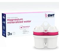 BWT Cartouches MAGNESIUM Mineralized Water - 3 unités | Compatibles carafes filtrantes | Réduction chlore, calcaire, plomb, cuivre | Pour une eau à partir de 26,7 °f | Goût pur et hydratation saine
