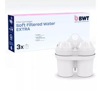 BWT EAU FILTRÉE EXTRA DOUCE - Pack de 3 | Compatible avec les filtres à eau | Réduit le calcaire, le chlore, le plomb, le cuivre | Pour une eau à partir de 26,7 °f | Goût frais et hydratation saine