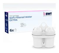 BWT EAU FILTRÉE EXTRA SOFT - Lot de 6 | Réduit le calcaire, le chlore, le plomb et le cuivre | Pour l'eau à partir de 26,7 °F |