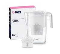 BWT Filtre à eau Vida 2,6 l | Avec 6 cartouches filtrantes à eau douce | Filtre le calcaire, le chlore, le plomb et le cuivre