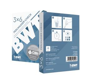 BWT Lot de 3 x 6 bandelettes pour test de dureté de l’eau | Perlwasser-Check | Résultat rapide en 1 minute | Analyse facile de l’eau du robinet ou adoucie
