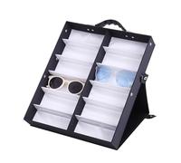 Bwuikim Élégant support de lunettes avec design de transport à la main et support de présentation rembourré à l'intérieur, parfait pour une vitrine et un usage quotidien Boîte à lunettes recouverte de