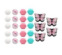 Bwuikim Ensemble de perles en silicone tendance pour la fabrication de porte-clés, couleurs tendance, formes et styles pour créer des accessoires personnalisés pour filles, ensembles de perles pour