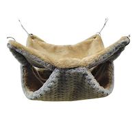 Bwuikim Hamac double couche en peluche pour hamster, cochon d'Inde, lit chaud à suspendre, petit lit à suspendre pour écureuil