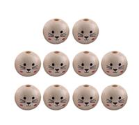 Bwuikim Lot de 10 perles en bois naturel fabriquées à la main, parfaites pour les cadeaux ronds